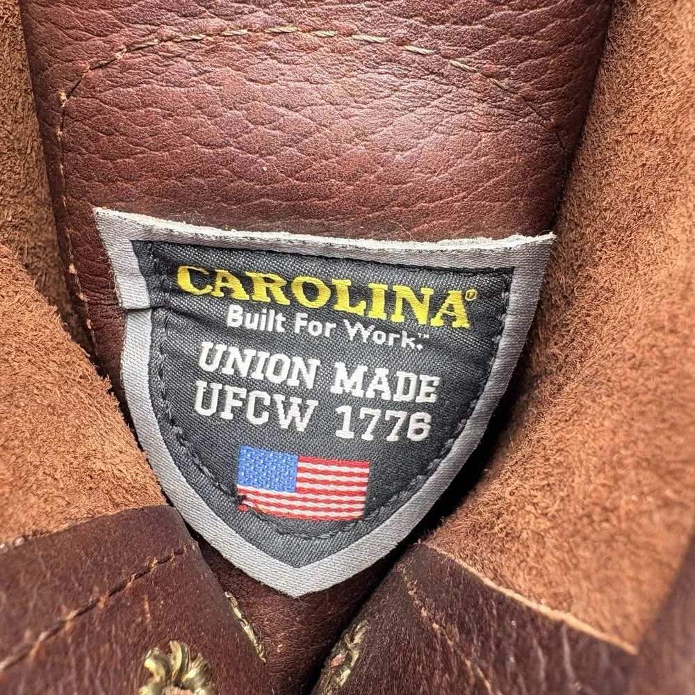 Carolina 8001 Mens 17D USA Steel Toe Work Boots EH Union Made Brown Leather